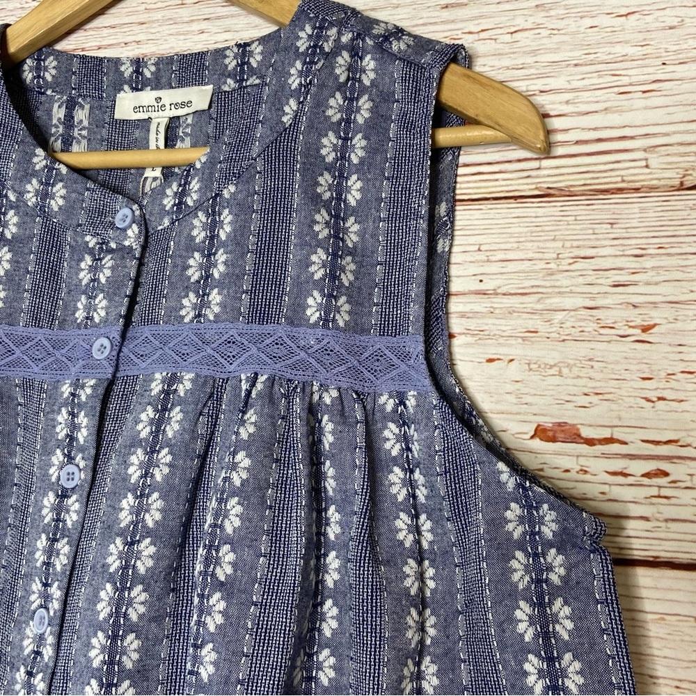 NWT Emmie Rose Chambray Sleeveless Top Sz L - Picture 9 of 15